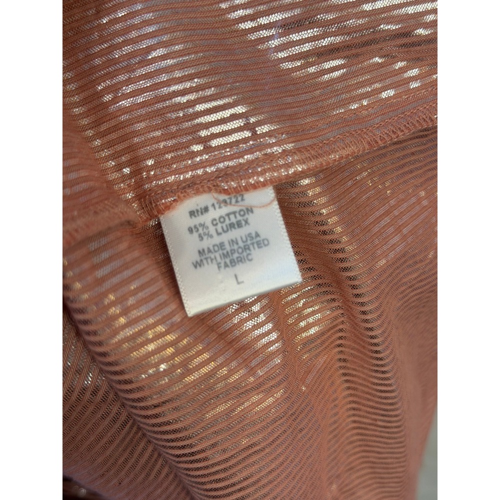 Xirena Rose Gold Metallic Tiered V-Neck Tunic Dress‎ Size L - Picture 4 of 7